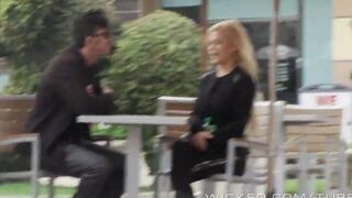 The blonde was picked up and fucked in the car