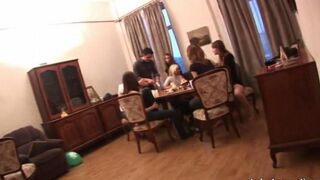 Russian beauties organized a gangbang at the party, showcasing their wild side