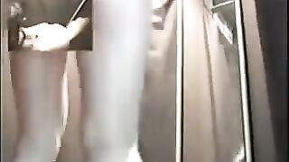 The camera is secretly filming in the underwear store locker room