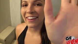 Beautiful girl had a quick sex in the bathroom with her boyfriend