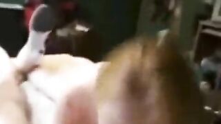 A sexy girl is getting fucked in the back on the bed