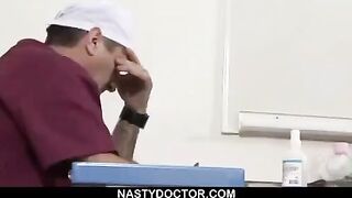 The doctor used a device to extend the patient's pussy