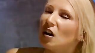 The pretty woman was tied up and fucked by two men