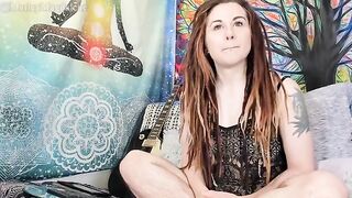 A funny hirsute girl gets naked and brings herself to orgasm