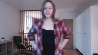 A thick girl plays with a big dildo and has an intense solo session