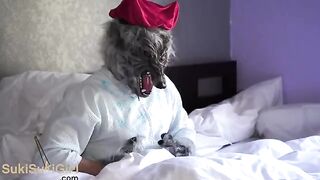 The bad wolf had sex with a red girl in a passionate encounter