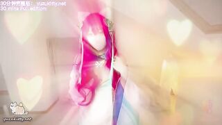 The nine-tailed fox Ahri gets her mystery box filled with cum