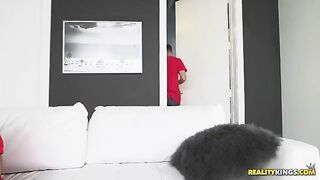 A man roughly fucks a beautiful girl in the shower