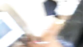 The man with the piercings roughly fucked a girl in stockings on the couch
