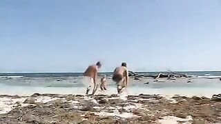 Bikini sex on the beach with a hot blonde beauty