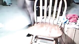 The guy got excited while wearing a dress, he couldn't resist