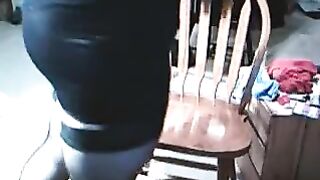 The guy got excited while wearing a dress, he couldn't resist