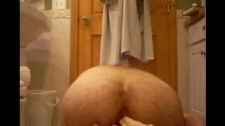 A rubber cock in my ass hole - homemade sex