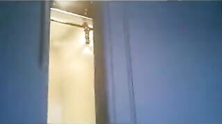 The wife ran in a thong around the apartment with the troops