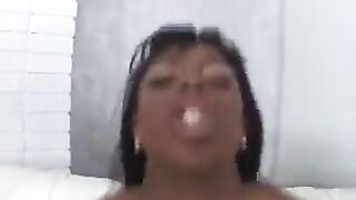A black girl made a stunning blowjob for her white boyfriend