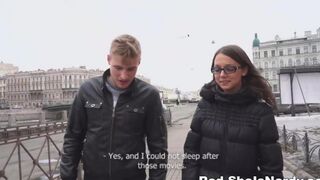 The first oncoming vehicle, Russian girl gives a blowjob. Hot!