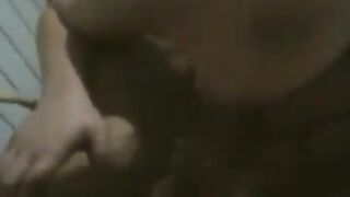 A fat woman dances naked in front of her husband