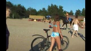 Beach life - nudist beach, eager and ready for action