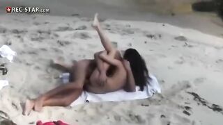 Real hidden shooting on the beach with a twist of public exposure