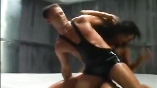 The two fought and ended up having oily sex with a beautiful brunette