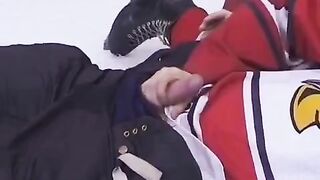 The fan fucked the hockey player by the ass