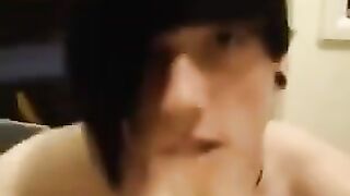 The guy really likes to drink sperm, which he gets from his friends