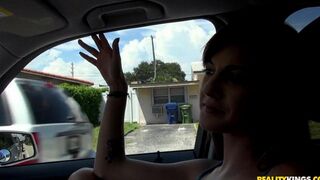 Skinny babe got fucked by a pickuper in his car, capturing the steamy 60fps action