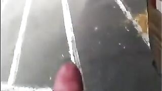 The guy just could not restrain himself and began to masturbate in the street