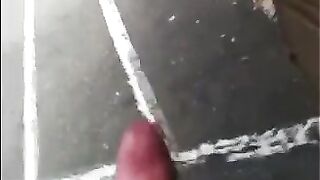 The guy just could not restrain himself and began to masturbate in the street