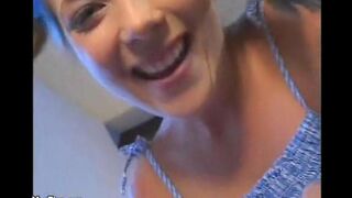 A little man fucks a hot babysitter with small natural tits