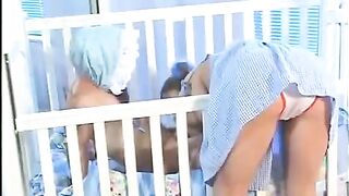 A little man fucks a hot babysitter with small natural tits