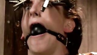 The girl was tied up and mocked, but managed to reach orgasm with a vibrator