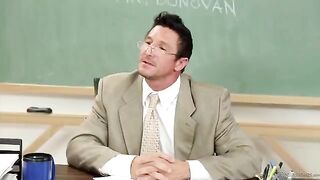 The student got a good mark from the teacher after an intimate encounter