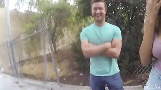 The young guy fucked on the street camera with a girl
