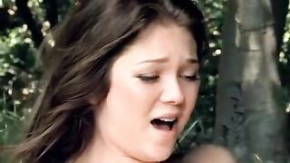 Two pretty babes have a picnic in the park and get intimate outdoors