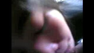 The Chinese girl carefully sucks her boyfriend's dick, showcasing intense passion in POV style