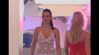A hot orgy party with models after the erotic show