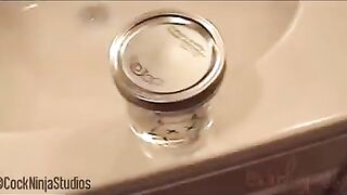 A brother cut his sister and fucked her on the couch in POV style