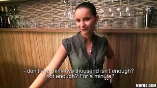 A hot girl is fucking with her boss in the bar