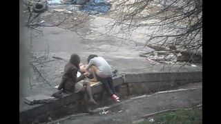The guy was photographed while having sex with a girl on the street