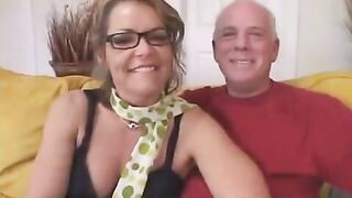 The old man gave her student to his wife for sex