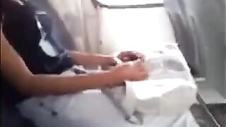 A man got his cock out and started jerking in front of a pretty girl