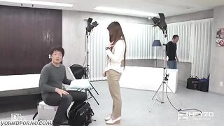 Asian girl loses her innocence at the casting in Japan