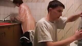 The mom was raped in the kitchen, it looks like incest but it's not
