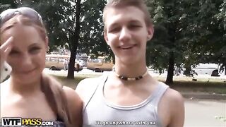 A man licked the pussies of two girls in a steamy outdoor encounter