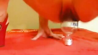 Fisting with a bottle and large dildo, the best combo ever