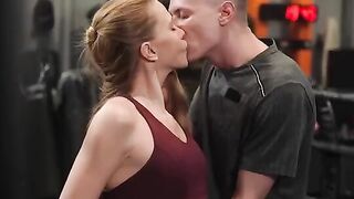 A man began to push a huge cock in the ass of a natural redhead