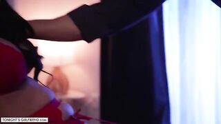 The man fucked his lover in stockings while his wife was away
