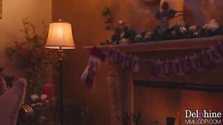 Christmas reconnecting with a long lost love in a romantic scene
