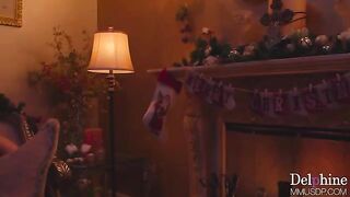 Christmas reconnecting with a long lost love in a romantic scene